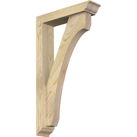 Ekena Millwork Legacy Traditional Rough Sawn Bracket w/ Offset Brace, Douglas Fir, 4"W x 16"D x 28"H BKT0402X16X28LEC01RDF